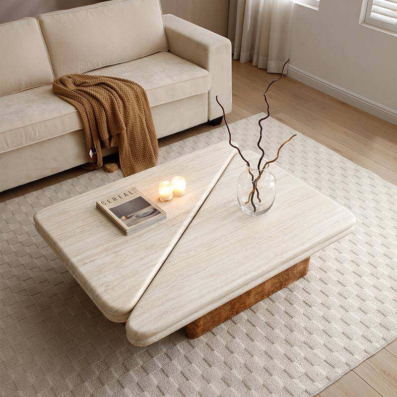 WWGGi边几/油师中古奶风岩板茶几中a古风客厅矮桌树瘤设计小户型,淘宝优惠券,粉丝福利购,淘宝优惠卷