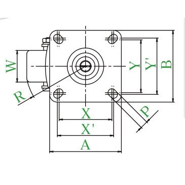 米思米中载重5连CMAS50-F体型调节轮MAS0F直-径C2寸载重250KG脚轮 - 图1