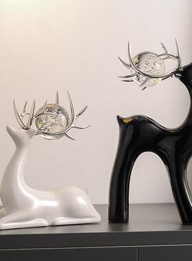 意水晶球陶瓷摆件轻鹿奢饰客厅F985H8JM电视柜酒柜家居装品艺术摆