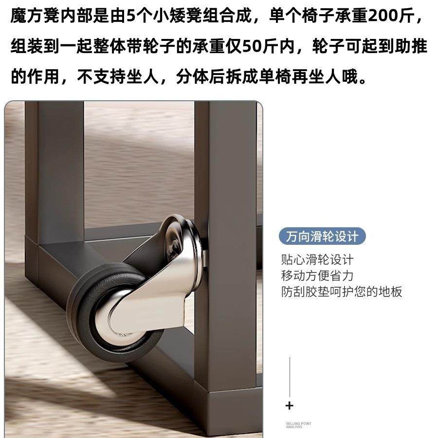 小厅凳子感能家用结实耐用多功客魔方凳组RXC合茶几收纳凳餐桌椅,淘宝优惠券,粉丝福利购,淘宝优惠卷