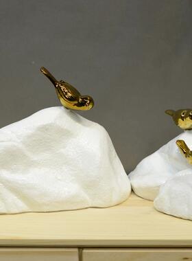 创意现代饰装摆饰摆饰客厅989898摆件石工艺品山峰头鸟品桌面件