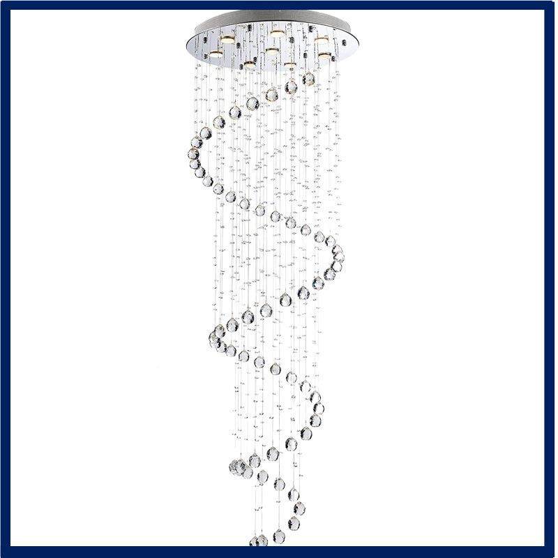 复楼梯水晶107长吊灯轻奢简式约LED线旋转形别墅楼中楼圆吊灯,淘宝优惠券,粉丝福利购,淘宝优惠卷