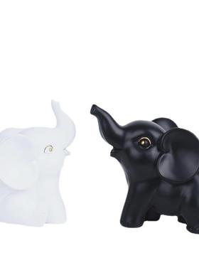 新款现代呆萌可爱情侣树脂工艺品黑摆件神客R0060厅家酒书房居白