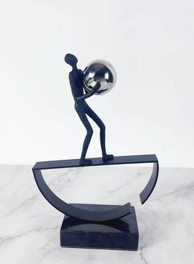 创意美式现代杂技柜运动人物金属摆展厅2445公室书桌面工件办艺品