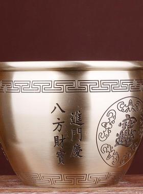 全铜进宝饰缸摆件铜水缸聚宝KPA盆招财厅风水摆设家居客玄关装艺