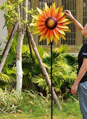 铁艺多款式组台太阳能旋转大风车园花庭院阳别墅露台布插置装饰户