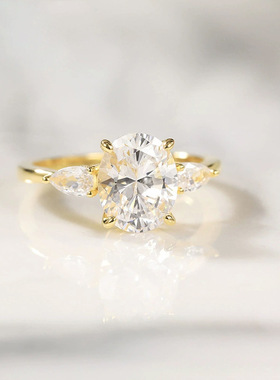 跨境欧美新款925银四爪镶3克拉8×10旦型锆石女式仿真 现货