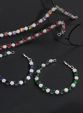 嘟嘟蝶韩版 锆石幸运手链女士小商品微镶生日首饰精致