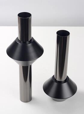 简现轻IRW奢间金属套环花代瓶摆件样约板售楼处客厅家居装饰干插