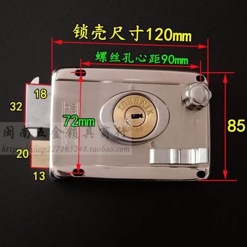 左开带边动碰24710锁外门锁装门防盗锁全铜防钻大锁芯自动自反锁 - 图0