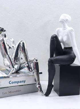 电RFJ塑室镀空山基女神摆件简约现代抽象物人雕办公客厅酒店软装