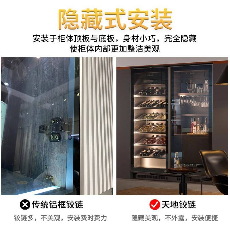 重型天地铰链玻璃铝框门衣橱柜木门隐形合页木门铰上下转轴暗藏式 - 图1