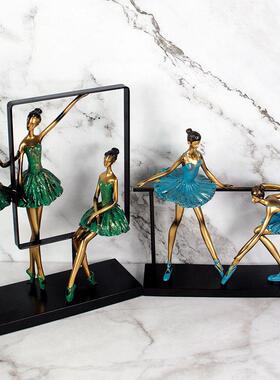 轻t1715182奢欧式艺跳芭蕾舞女孩摆家居件客厅人酒柜卧室软装术饰