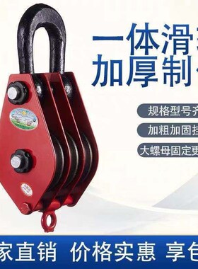 滑轮拉绳 升降 家用国标轴承起重滑车/定动组0.5-10吨吊钩吊环手