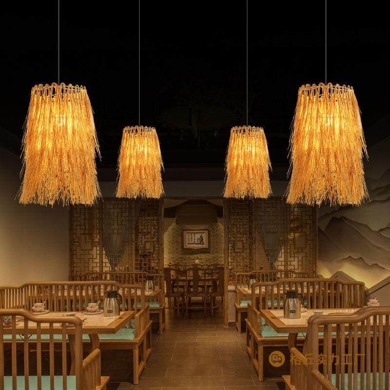 创意毛草灯编艺术个性草帽饭店餐厅民宿田园977藤艺藤编竹吊草灯,淘宝优惠券,粉丝福利购,淘宝优惠卷