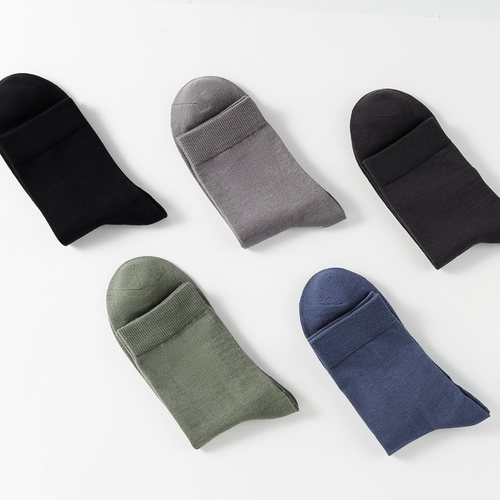 5双装往往100%长绒棉男士袜子秋冬7A抗菌消臭纯棉商务中长筒袜-图2