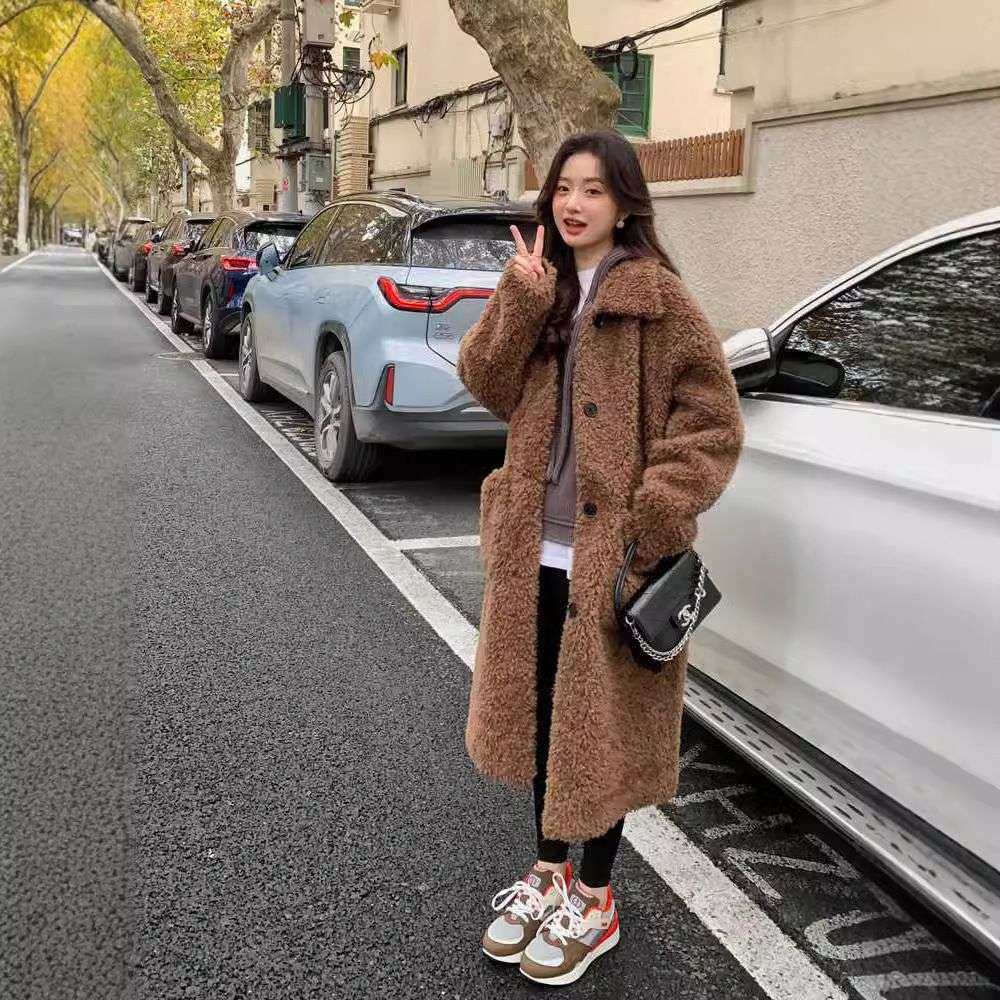 西雅图25冬新款真羊羔毛羊剪绒皮毛一体大衣女中长款宽松皮草外套,淘宝优惠券,粉丝福利购,淘宝优惠卷