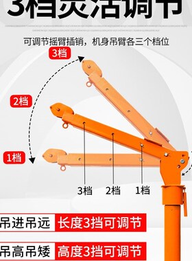 车载吊机12v24伏220v1吨小型电动提升机悬臂吊架子升降随车起重机