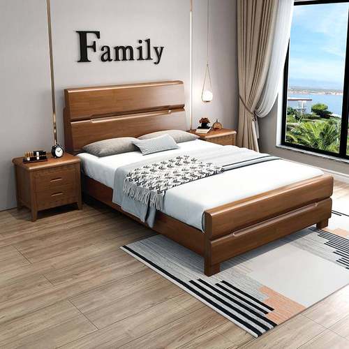 实木单人1架.2米成人1.5SKL米老人1.3m5米硬板床床小户型90c儿童 - 图2