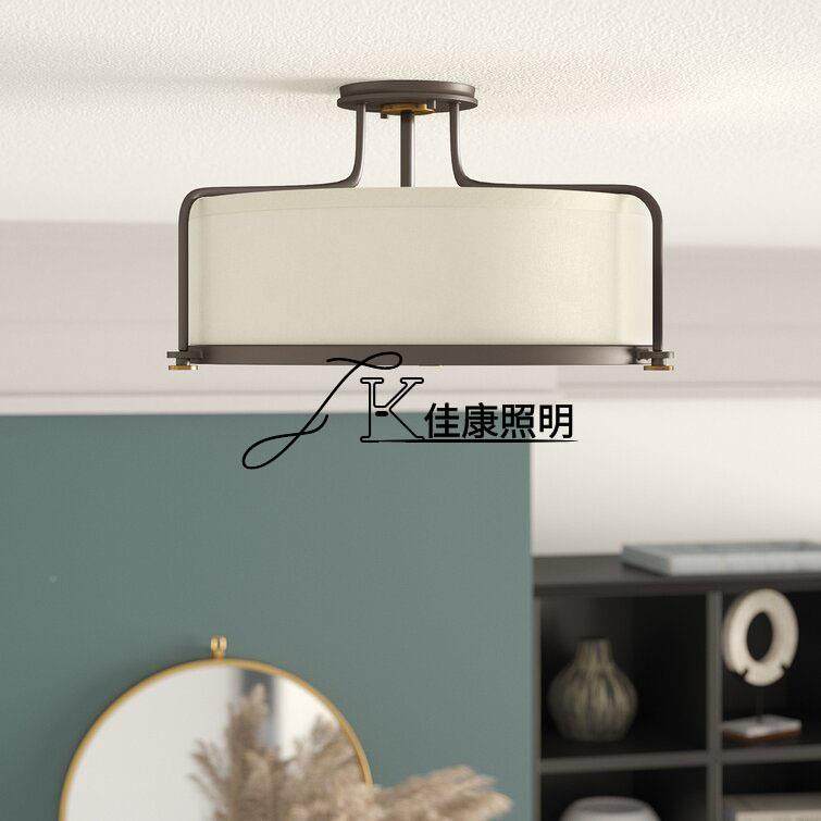 美式性布艺田个27634园乡村吸顶餐灯灯书房灯具圆形铁艺厅卧室灯,淘宝优惠券,粉丝福利购,淘宝优惠卷