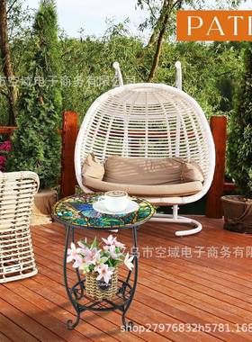 欧式创意VUE小鸟蝴蝶圆马赛克铁花架室内艺外阳台花园花形架盆小