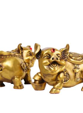 铜记铜猪摆件金猪居装0117饰摆设工艺品品福字猪杨对家猪财福对猪