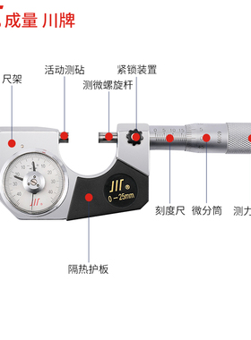 成量杠杆千分尺0-25-50-75机械外径千分尺精度0.001高精度配件