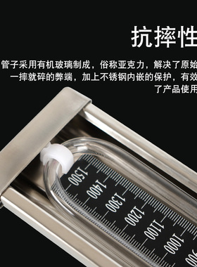 u型管液体压差计全不锈钢大号u型管试压力计瓦斯管道压差表检测