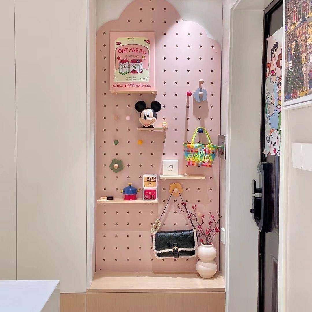 洞板半圆形洞云朵玄关墙墙面置物架SRW上收实木挂板入户隔板纳架,淘宝优惠券,粉丝福利购,淘宝优惠卷