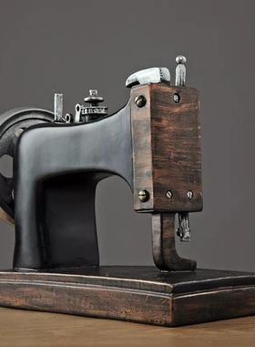 创意旧缝纫机模型复古装饰品小摆铺件杂货怀服装店橱窗具HKA道美