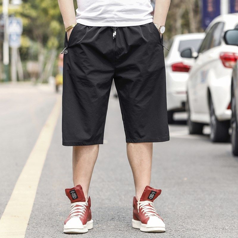 冰丝加肥加大码休闲短裤男七分裤直筒宽松夏季五分运动中裤潮胖子,淘宝优惠券,粉丝福利购,淘宝优惠卷