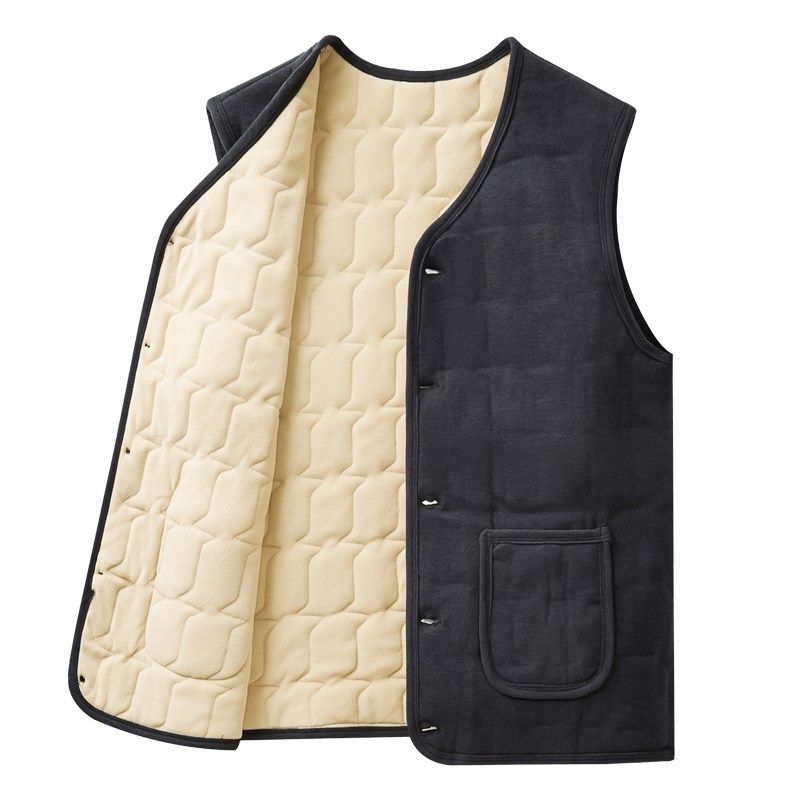 秋冬中老年人羊毛内胆马甲加绒保暖爷爷坎肩背心爸爸装无袖外套男,淘宝优惠券,粉丝福利购,淘宝优惠卷