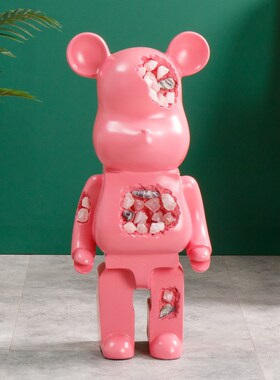 潮牌网红破坏侵蚀水晶熊落A地客厅店面落地可存可取大摆件