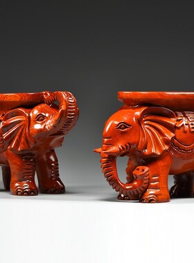 花梨实木雕大象凳子摆件落地客厅换鞋凳H家用门口玄关茶几凳装饰