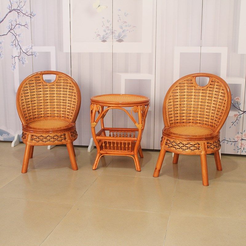 真藤椅茶几三件套手工编织椅子家用休闲桌椅阳台茶室椅靠背小椅子,淘宝优惠券,粉丝福利购,淘宝优惠卷