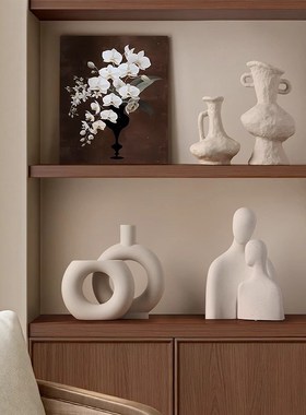 中古陶瓷花瓶摆件2025新款客厅轻奢高档酒柜电视柜玄关装饰展示柜