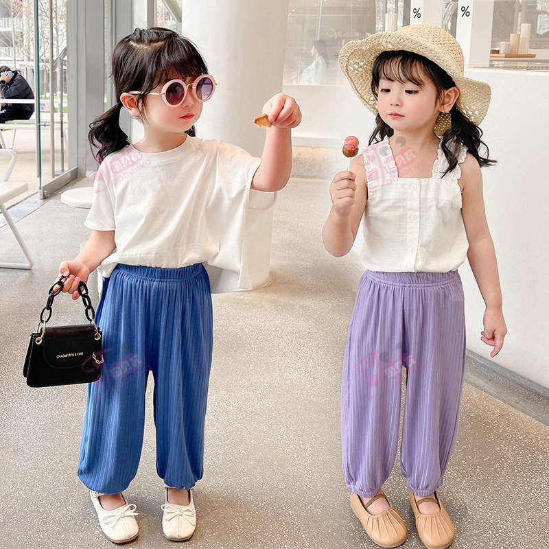 儿童冰丝长裤春夏季宝宝宽松大pp哈伦裤男女童薄款防蚊裤灯笼裤子,淘宝优惠券,粉丝福利购,淘宝优惠卷