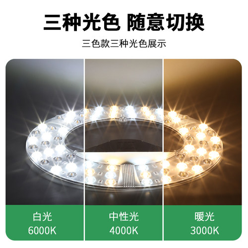 led光源模组圆形灯盘灯芯改造灯板灯条替换环形节能灯泡灯珠贴片 - 图0