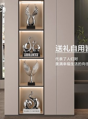 现代抽象艺术雕塑小众样板间家居装E饰品酒柜摆设客厅摆件橱窗装