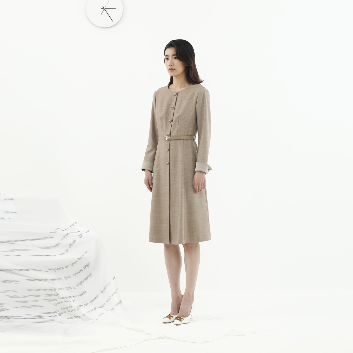 卡莉朵拉连衣裙C27C7515秋季新款通勤休闲女气质高级感通勤连衣裙 - 图1