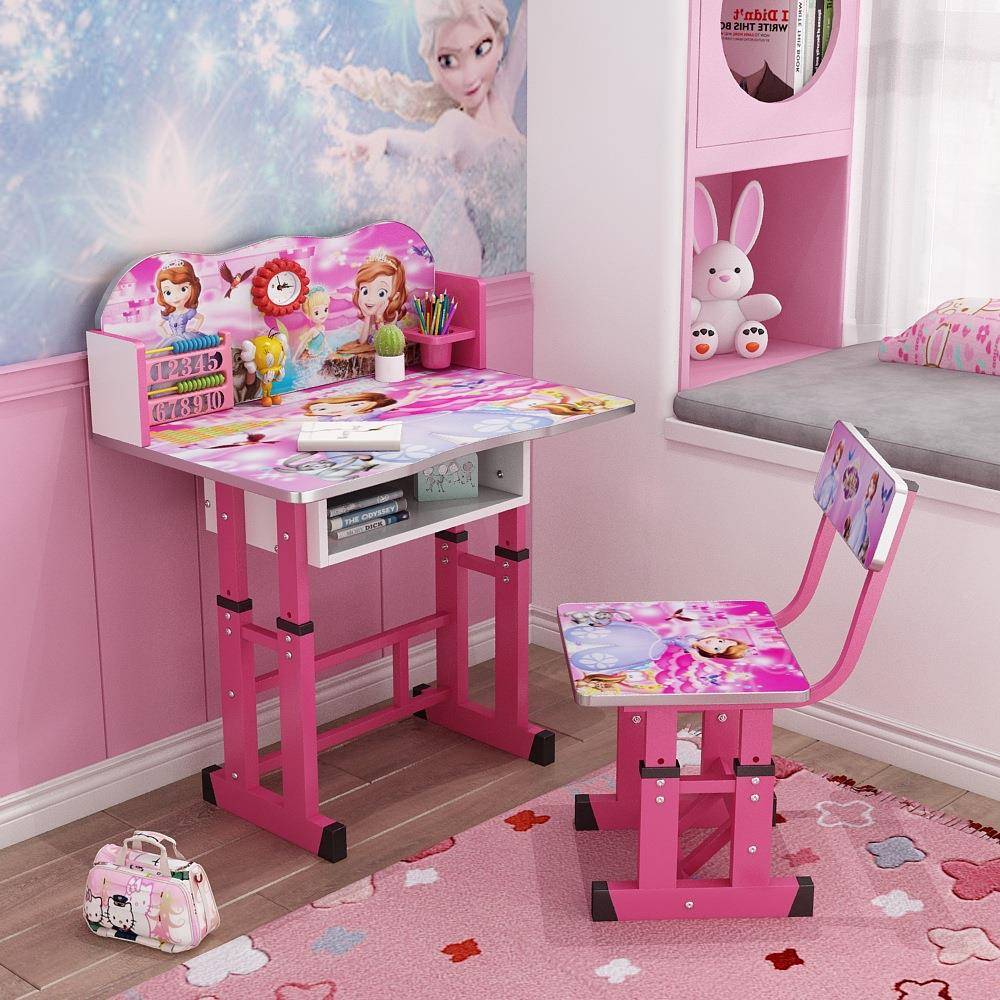 Study table, children's desk, primary school student writing table and chair set, lifting desk, solid wood desk, simple home use