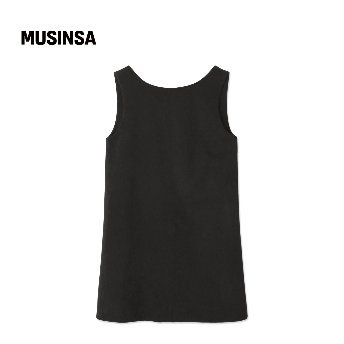 LEVAR韩国25秋冬无袖简约通勤圆领打底内搭绒面连衣裙MUSINSA