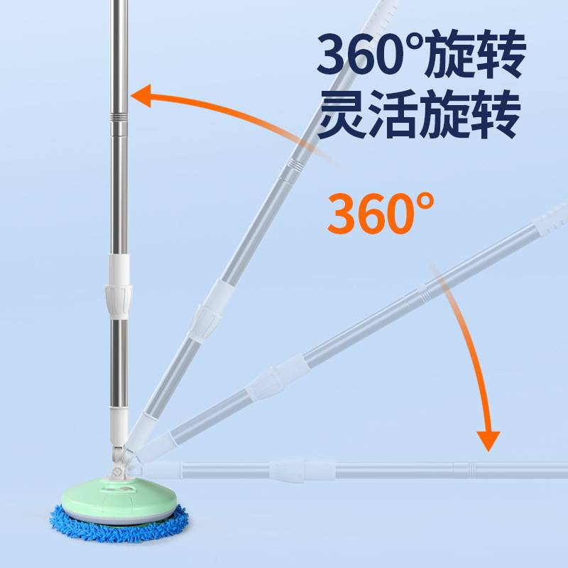 洗车拖把无线充电车家两用擦玻璃神器自动旋转不伤车漆长杆洗车刷 - 图1
