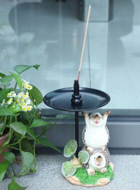 2205夏季纳新款创意情摆侣刺猬多功能收10274843蚊香檀香架子装饰