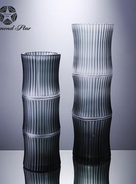 21293钻石星简装约现代玻璃花瓶奢直筒轻型软家居插饰品摆花件