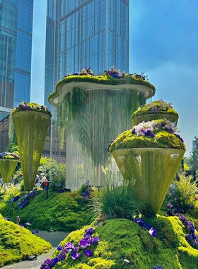 垂直绿化植物墙绿植真植物架子挂壁室外工程花盆生态活动氛围搭建
