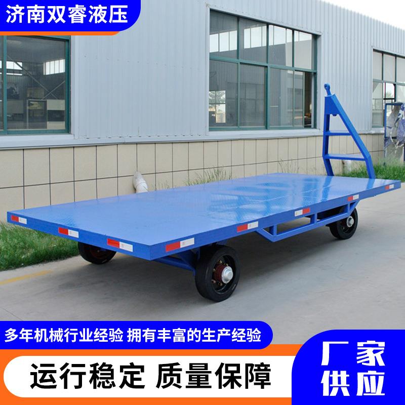 牵引式平板拖车工厂物流叉车大吨位四轮货物运输加厚承重可定制 - 图0