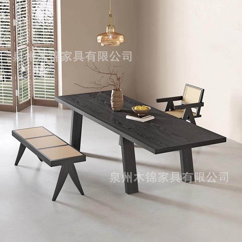 侘寂风实木茶桌全套碳化黑创意设计师原木茶台家用阳台大板泡茶桌,淘宝优惠券,粉丝福利购,淘宝优惠卷