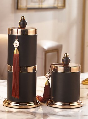 轻奢摆件现代简约客厅电视柜茶几收纳储物罐创意桌面装饰结婚礼物