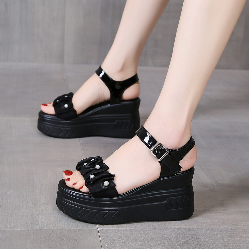 厚底仙女风凉拖鞋女外穿高级感2023夏季新款时尚网红内增高跟松糕 - 图0